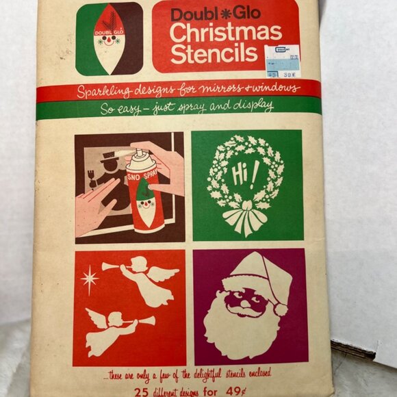Double Glo Christmas Stencils 25 Designs For Mirrors & Windows Spray Display - Picture 2 of 5